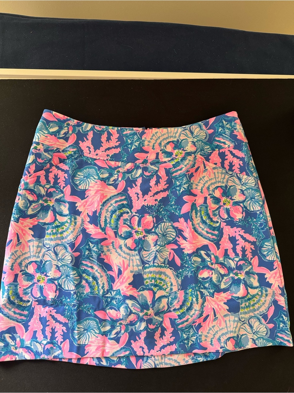 Lilly Pulitzer Jonas High-Waisted Skort Size 12 Blue Tang Sitting Seaside